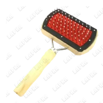 Пуходерка 4-25 двухсторонняя, 10,5*5,5 см, ручка 12 см