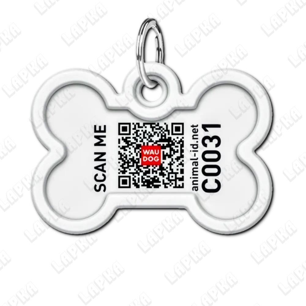 WAUDOG Smart ID QR NASA кісточка 3 WAUDOG Smart ID QR NASA кісточка - адресник з принтом для собак, зворотній бік, QR‑паспорт тварини на animal-id.net