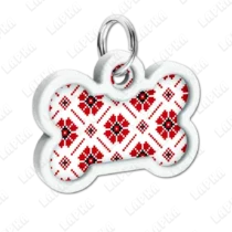 address-label-10-2 WAUDOG Smart ID QR Vyshyvanka кісточка | Вишиванка - адресник з принтом для собак, під кутом, QR‑паспорт тварини на animal-id.net