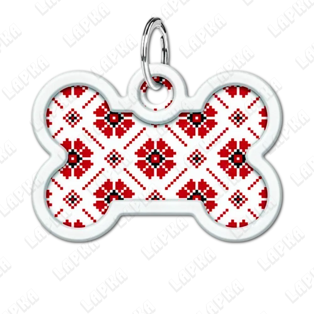 WAUDOG Smart ID QR Vyshyvanka кісточка | Вишиванка 3 WAUDOG Smart ID QR Vyshyvanka кісточка | Вишиванка - адресник з принтом для собак та котів в упаковкці, QR‑паспорт тварини на animal-id.net