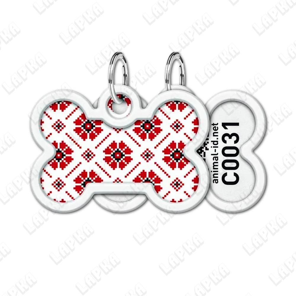 WAUDOG Smart ID QR Vyshyvanka кісточка | Вишиванка 5 WAUDOG Smart ID QR Vyshyvanka кісточка | Вишиванка - адресник з принтом для собак та котів в упаковкці, QR‑паспорт тварини на animal-id.net