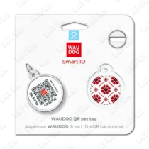 WAUDOG Smart ID QR Vyshyvanka 25 мм коло | Вишиванка - адресник з принтом для собак та котів, передній вигляд