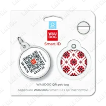 WAUDOG Smart ID QR Vyshyvanka 30 мм коло | Вишиванка - адресник з принтом для собак та котів, передній вигляд