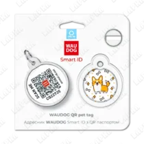 WAUDOG Smart ID QR Corgi 30 мм коло | Коргі - адресник з принтом для собак та котів, передній вигляд