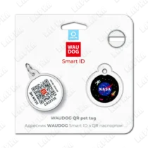 WAUDOG Smart ID QR NASA 25 мм. коло - адресник з принтом для собак та котів, передній вигляд