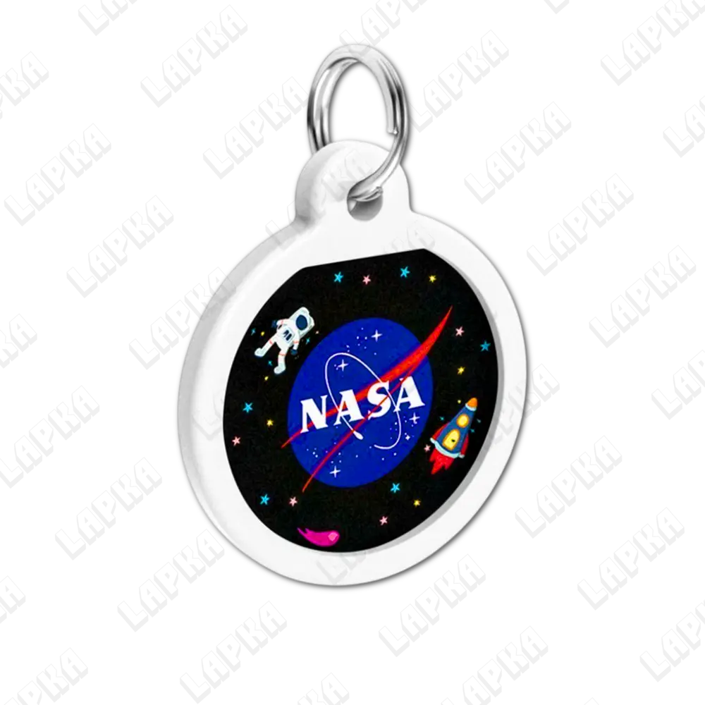 WAUDOG Smart ID QR NASA 25 мм. коло 2 WAUDOG Smart ID QR NASA 25 мм. коло - адресник з принтом для собак та котів, передній вигляд