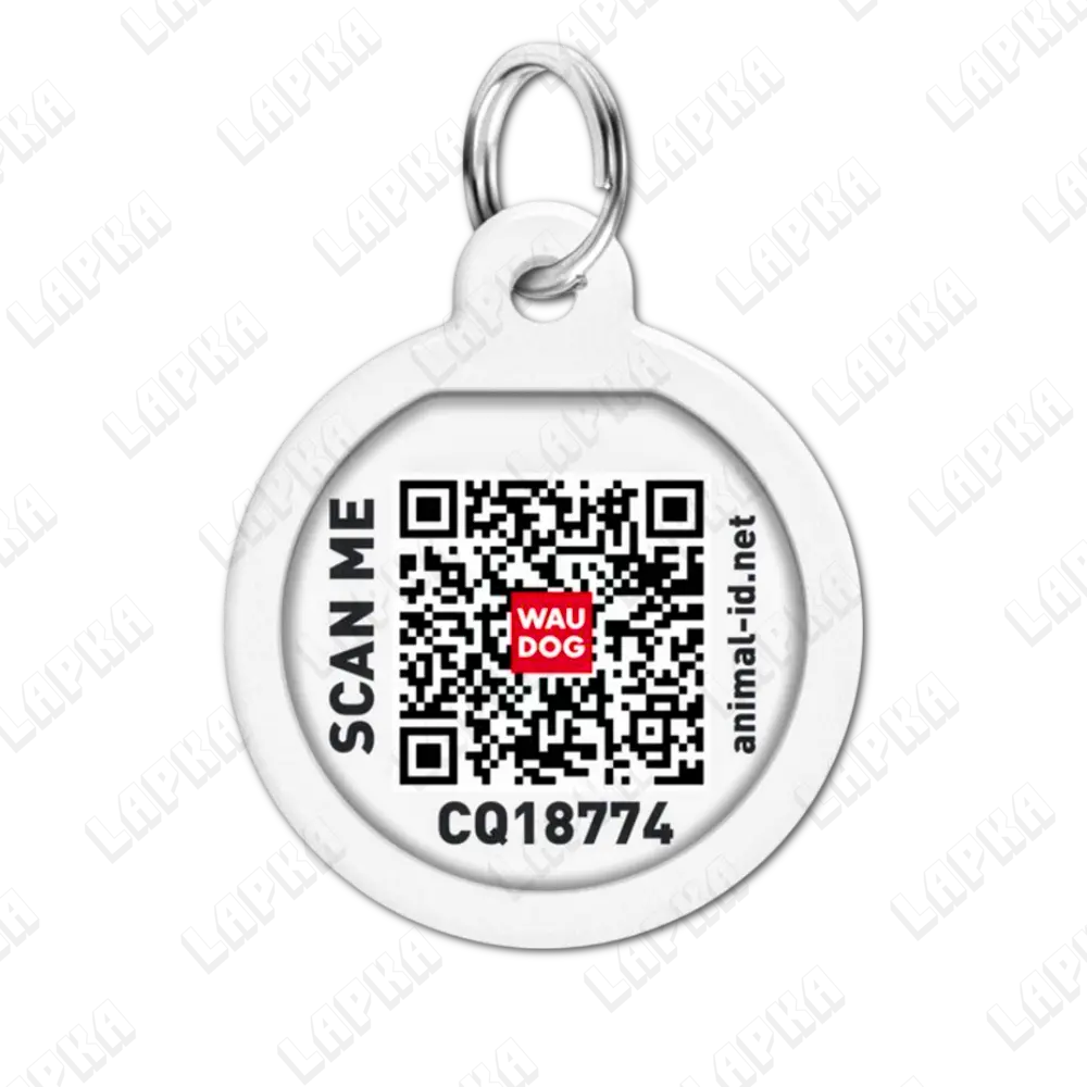 WAUDOG Smart ID QR NASA 25 мм. коло 3 WAUDOG Smart ID QR NASA 25 мм. коло - зворотній бік, QR‑паспорт тварини на animal-id.net