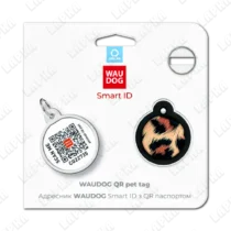 WAUDOG Smart ID QR Leopard 25 мм коло | Леопард - адресник з принтом для собак та котів, передній вигляд