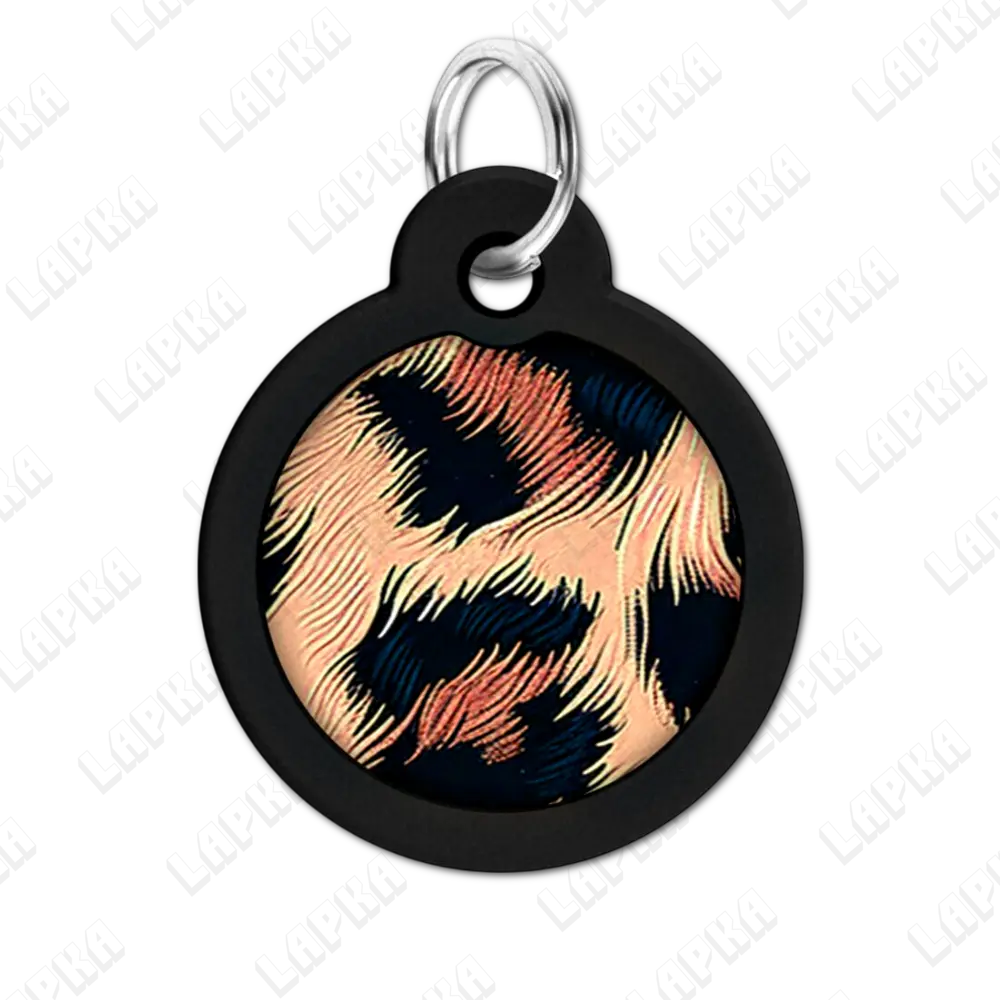 WAUDOG Smart ID QR Леопард 25 мм коло | Леопард 2 WAUDOG Smart ID QR Leopard 25 мм коло | Леопард - адресник з принтом для собак та котів, передній вигляд