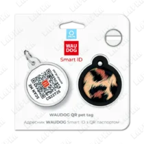 WAUDOG Smart ID QR Leopard 30 мм коло | Леопард - адресник з принтом для собак та котів, передній вигляд