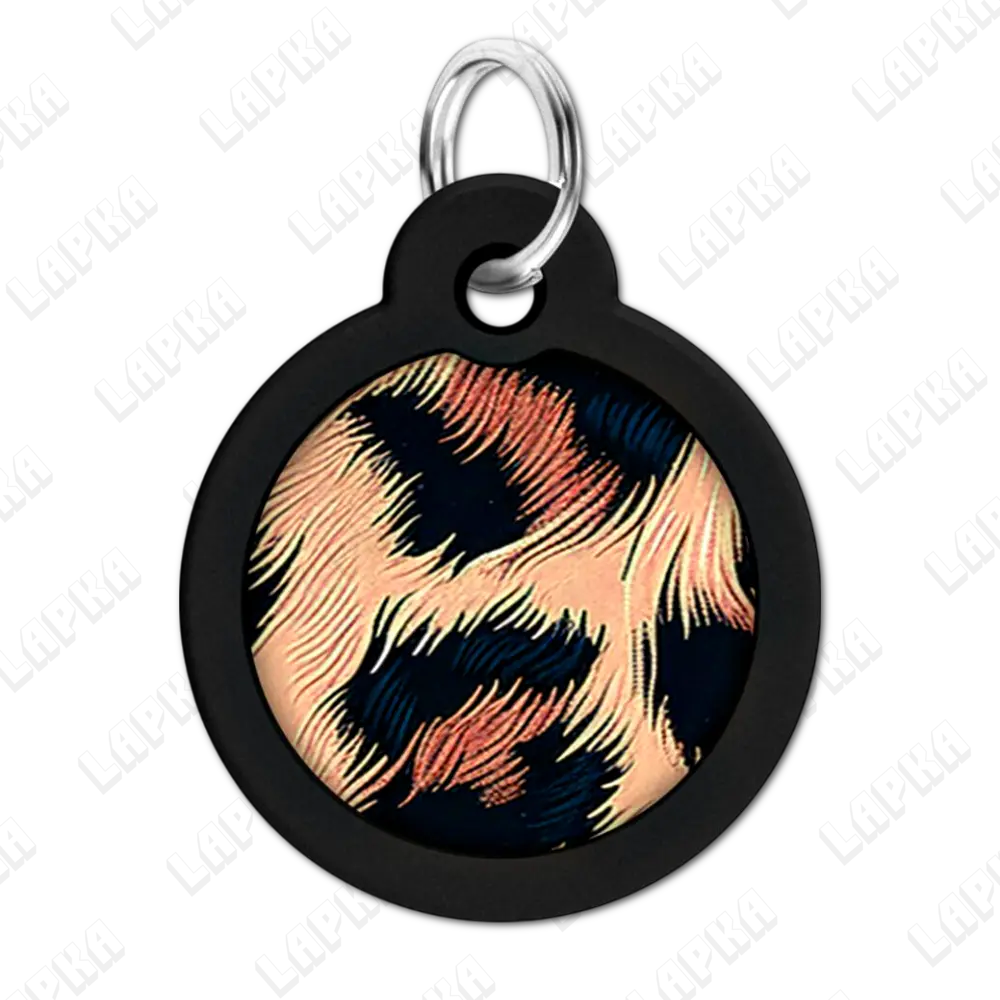 WAUDOG Smart ID QR Leopard 30 мм коло | Леопард 2 WAUDOG Smart ID QR Leopard 30 мм коло | Леопард - адресник з принтом для собак та котів, передній вигляд