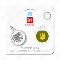 WAUDOG Smart ID QR Tryzub 25 мм коло | Тризуб - адресник з принтом для собак та котів, передній вигляд