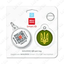 WAUDOG Smart ID QR Tryzub 30 мм коло | Тризуб - адресник з принтом для собак та котів, передній вигляд