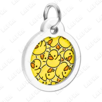 WAUDOG Smart ID QR Kachky 30 мм коло | Качки - адресник з принтом для собак та котів, передній вигляд під кутом