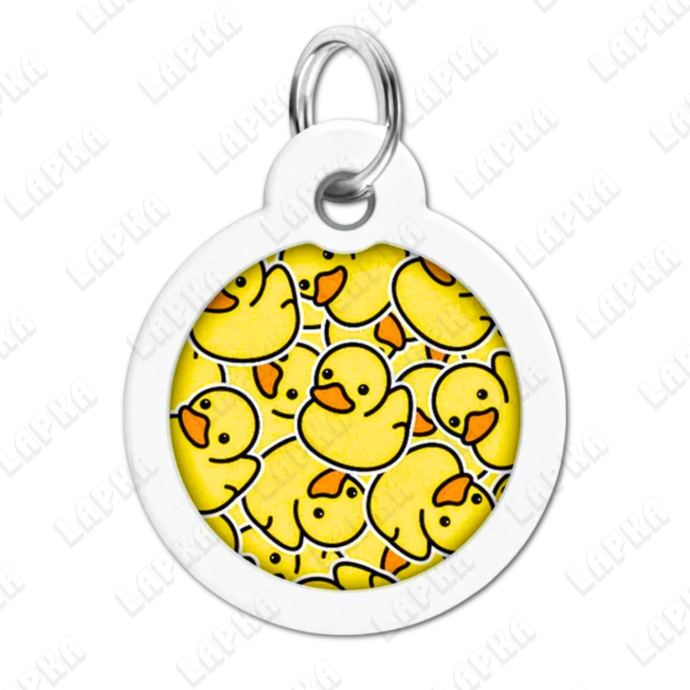 WAUDOG Smart ID QR Kachky 30 мм коло | Качки 4 WAUDOG Smart ID QR Kachky 30 мм коло | Качки - адресник з принтом для собак та котів, передній вигляд