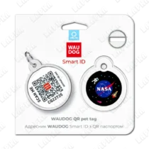 WAUDOG Smart ID QR NASA 30 мм коло - адресник з принтом для собак та котів, передній вигляд