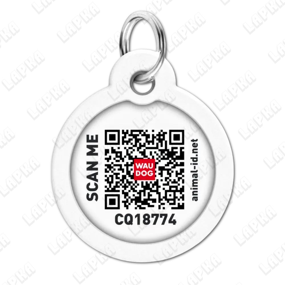 WAUDOG Smart ID QR NASA 30 мм коло 3 WAUDOG Smart ID QR NASA 30 мм коло - зворотній бік, QR‑паспорт тварини на animal-id.net