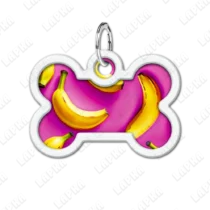 WAUDOG Smart ID QR Banana кісточка | Банани - адресник з принтом для собак, передній вигляд, QR‑паспорт тварини на animal-id.net