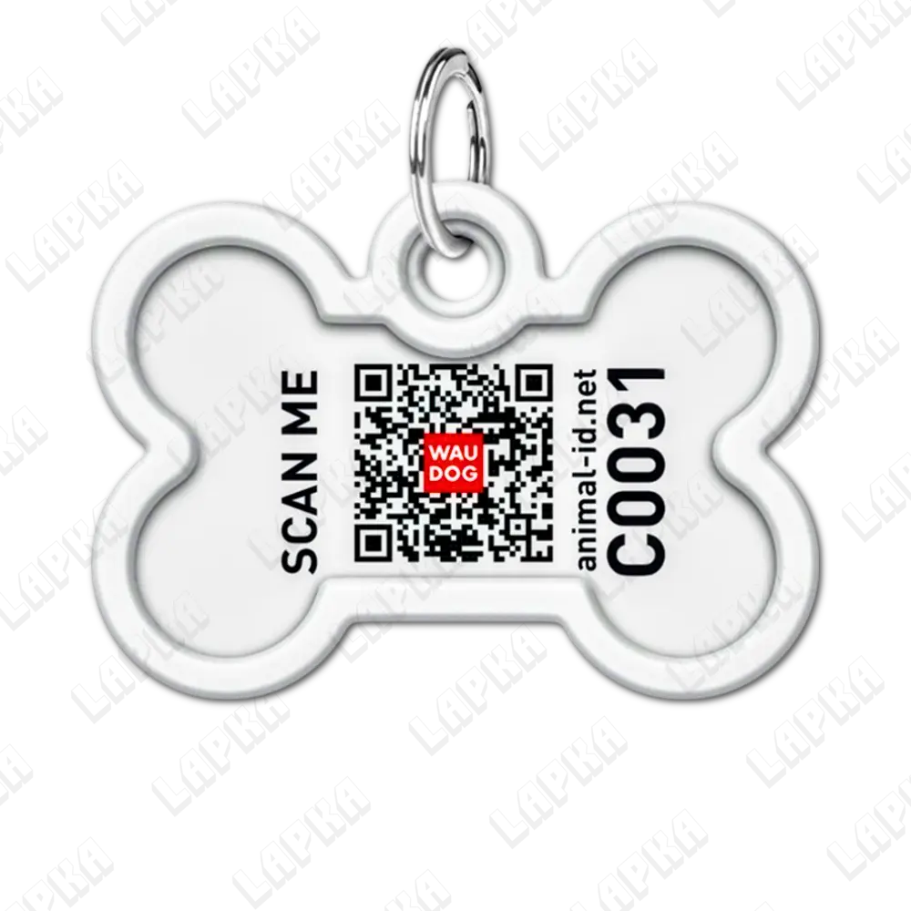 WAUDOG Smart ID QR Banana кісточка | Банани 3 WAUDOG Smart ID QR Banana кісточка | Банани - адресник з принтом для собак, зворотній бік, QR‑паспорт тварини на animal-id.net