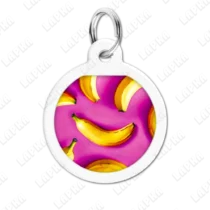 WAUDOG Smart ID QR Banana 25 мм коло | Банани - адресник з принтом для собак та котів, передній вигляд