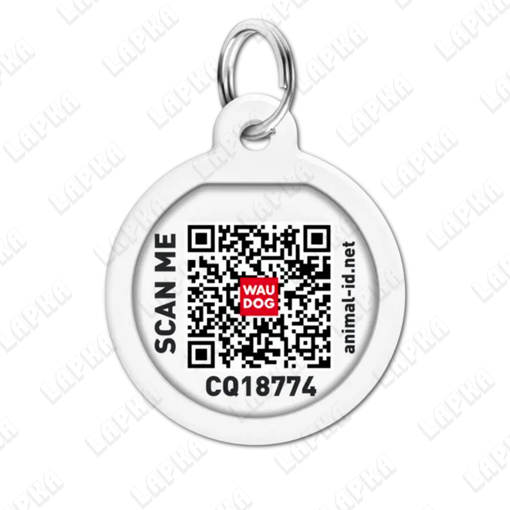WAUDOG Smart ID QR Banana 25 мм коло | Банани 3 WAUDOG Smart ID QR Banana 25 мм коло | Банани - зворотній бік, QR‑паспорт тварини на animal-id.net