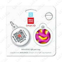 WAUDOG Smart ID QR Banana 30 мм коло | Банани - адресник з принтом для собак та котів, передній вигляд