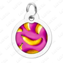 address-label-6-2 WAUDOG Smart ID QR Banana 30 мм коло | Банани - адресник з принтом для собак та котів, передній вигляд