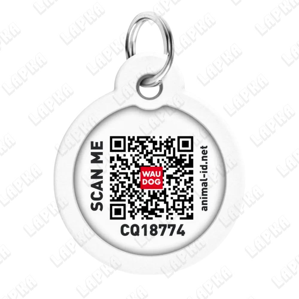 WAUDOG Smart ID QR Banana 30 мм коло | Банани 3 WAUDOG Smart ID QR Banana 30 мм коло | Банани - зворотній бік, QR‑паспорт тварини на animal-id.net