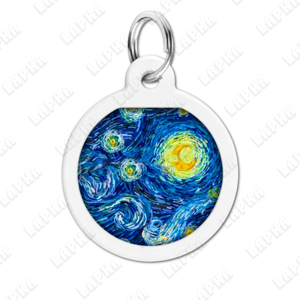 WAUDOG Smart ID QR Water Lilies 25 мм коло | Водяні лілії 4 WAUDOG Smart ID QR Water Lilies 25 мм коло | Водяні лілії - адресник з принтом для собак та котів, передній вигляд