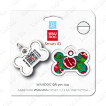 WAUDOG Smart ID QR Pomegranate Кісточка | Гранати - адресник з принтом для собак та котів в упаковкці, QR‑паспорт тварини на animal-id.net