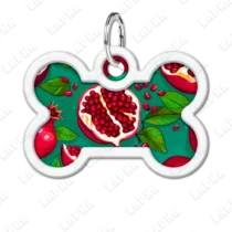 WAUDOG Smart ID QR Pomegranate Кісточка | Гранати - адресник з принтом для собак, передній вигляд, QR‑паспорт тварини на animal-id.net