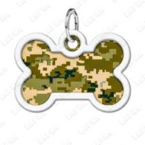 WAUDOG Smart ID QR Military кісточка | Мілітарі - адресник з принтом для собак, передній вигляд