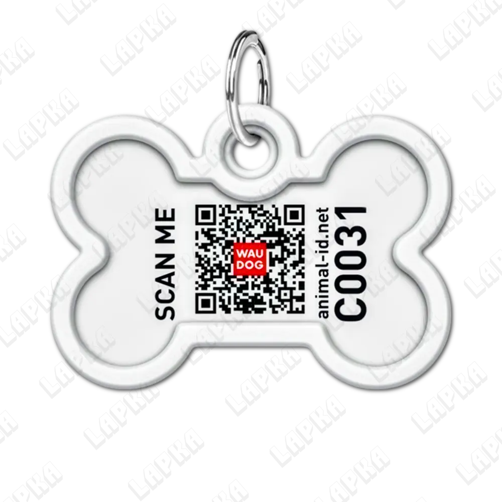 WAUDOG Smart ID QR Military Кісточка | Мілітарі 3 WAUDOG Smart ID QR Military Кісточка | Мілітарі - адресник з принтом для собак зворотній бік, QR‑паспорт тварини на animal-id.net