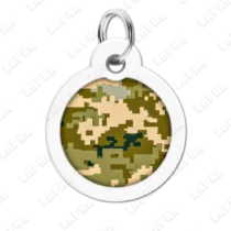 WAUDOG Smart ID QR Military 25 мм коло | Мілітари - адресник з принтом для собак та котів, передній вигляд