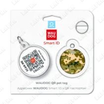 WAUDOG Smart ID QR Military 30 мм коло | Мілітари - адресник з принтом для собак та котів, передній вигляд