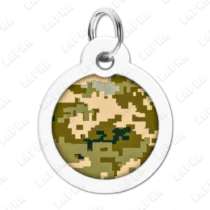 WAUDOG Smart ID QR Military 30 мм |коло Мілітари - адресник з принтом для собак та котів, передній вигляд