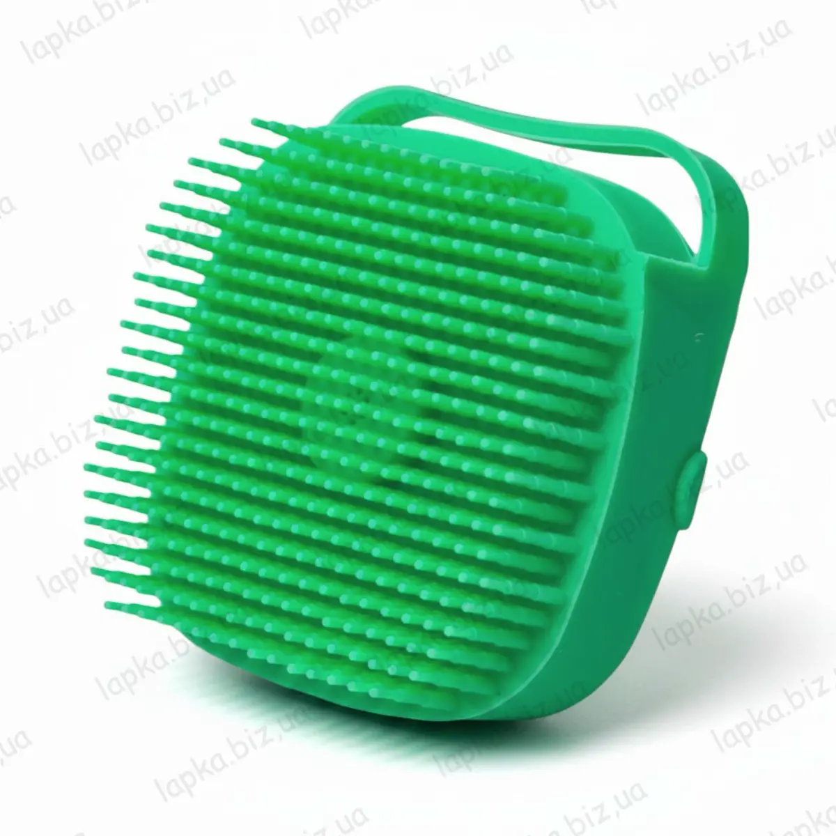 Щітка для купання та масажу собак з дозатором шампуню | Силікон 2 Щітка для купання та масажу собак та цуценят з дозатором силіконова зелена